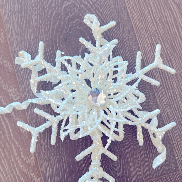 Beautiful Christmas Tree 12” topper white sparkly glittery. Great condition. - Picture 2 of 3